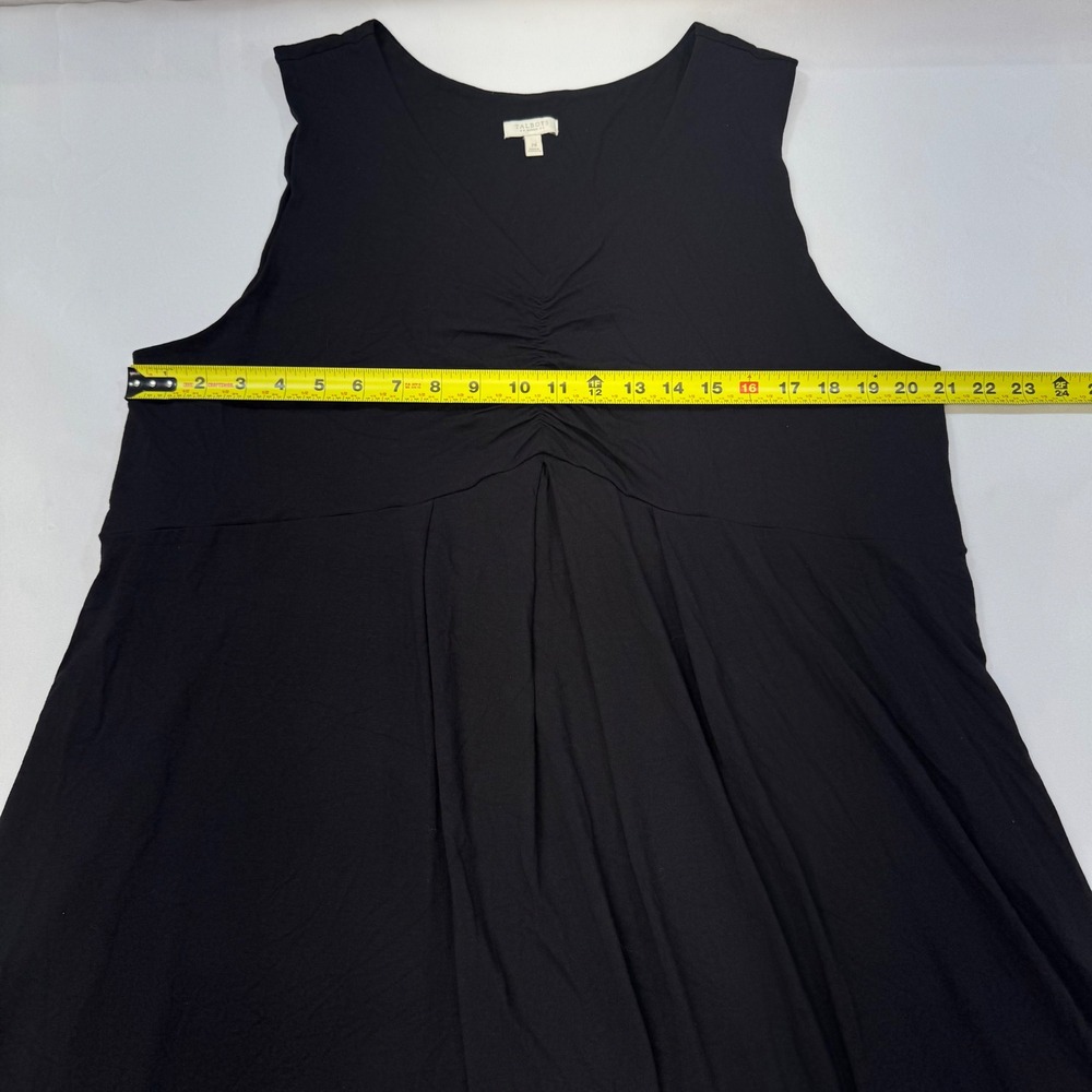 NWOT Talbots Maxi Jersey Dress 2X Black V-Neck Ruched‎ Empire Waist Sleeveless - Picture 10 of 12